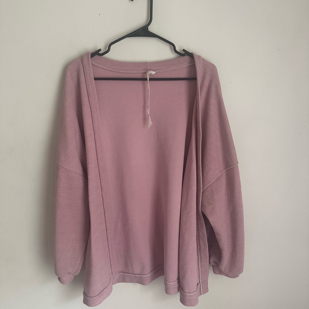 Pink Open Cardigan Sweater